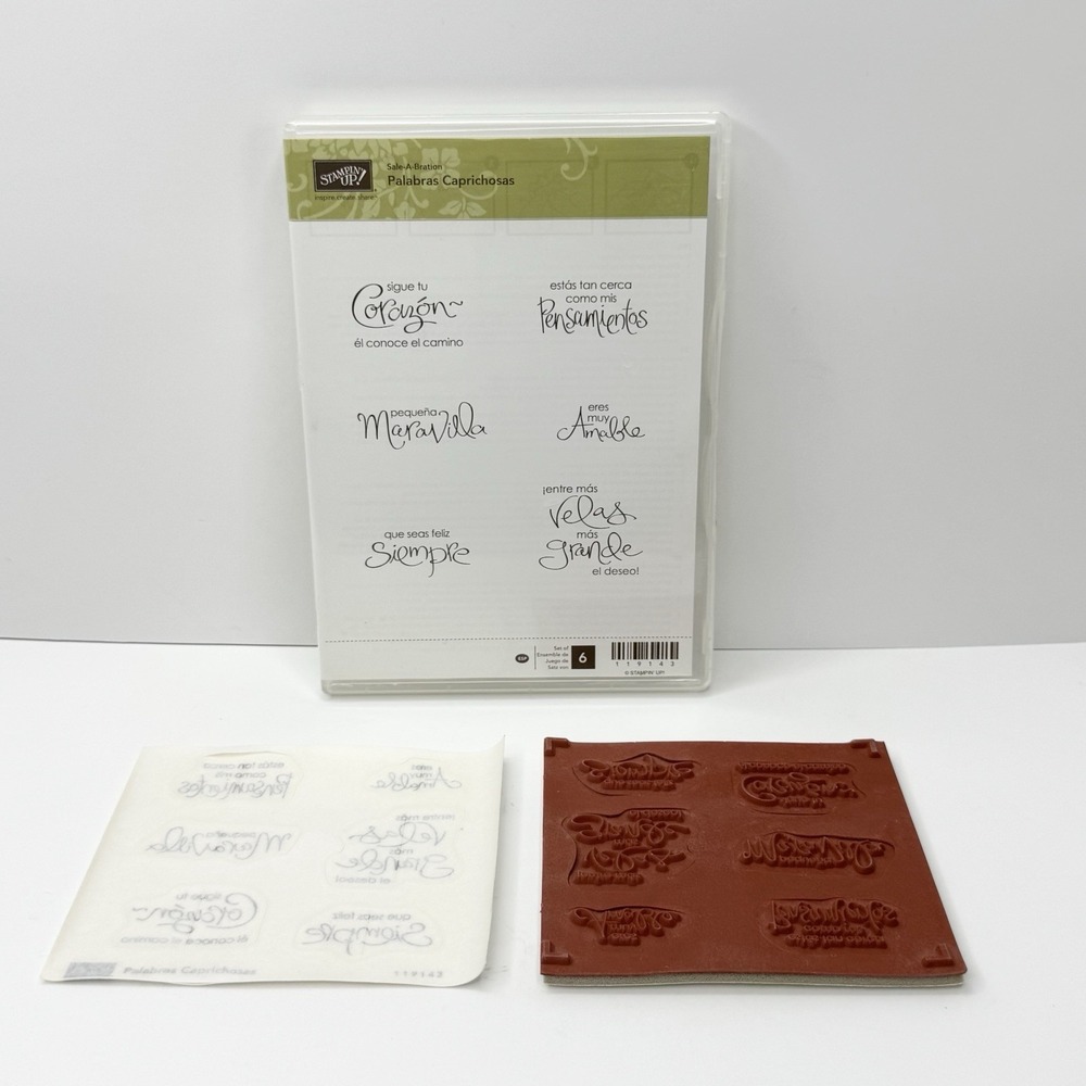 Stampin Up Palabras Caprichosas Spanish Stamp 6pc Set Whimsical Words
